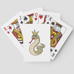Snake als koning met kroon pokerkaarten