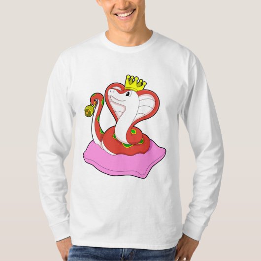 Snake als koning met kroon t-shirt (Voorkant)