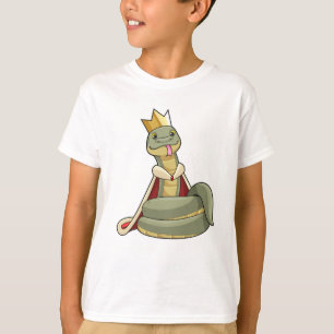 Snake als koning met kroon t-shirt