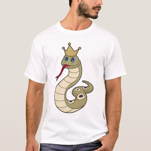 Snake als koning met kroon t-shirt (Voorkant)