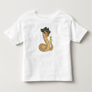 Snake als Piraat met Hookehand- en Oogpleister Kinder Shirts