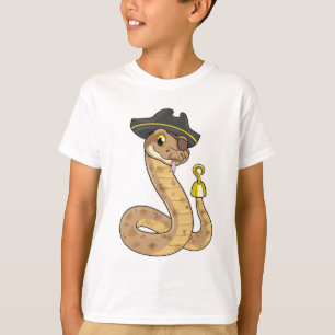 Snake als Piraat met Hookehand- en Oogpleister T-shirt