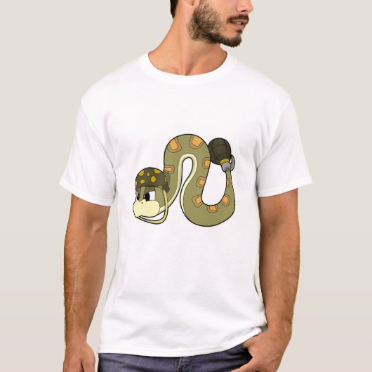 Snake als soldaat met Weapon T-shirt (Voorkant)