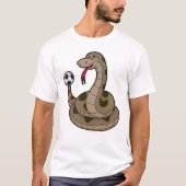 Snake als voetbalspeler met Voetbal T-shirt (Voorkant)