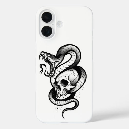 Snake and Skull Gothic iPhone Case – Dark Tattoo S (Achterkant)