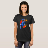 Snake Animal Flower Blue Viper Python Worm Wilde F T-shirt (Voorkant volledig)