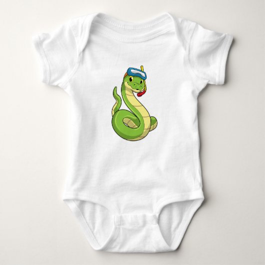Snake as Diver wirth Snorkel Romper (Voorkant)