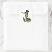 Snake as Gentleman & Pet Vierkante Sticker (Tas)