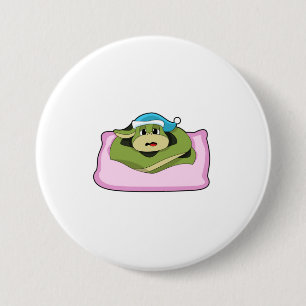 Snake at Sleeping with Nightcap Ronde Button 7,6 Cm