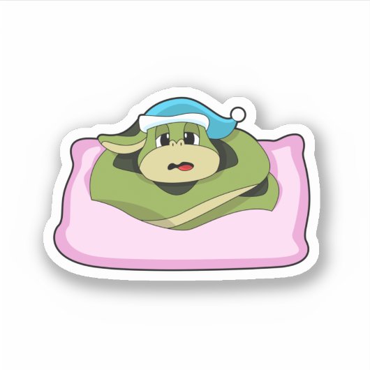 Snake at Sleeping with Nightcap Sticker (Voorkant)