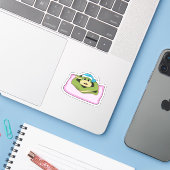 Snake at Sleeping with Nightcap Sticker (Laptop met iPhone)