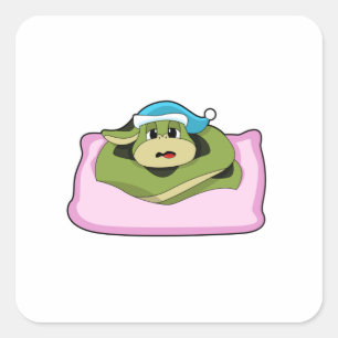 Snake at Sleeping with Nightcap Vierkante Sticker