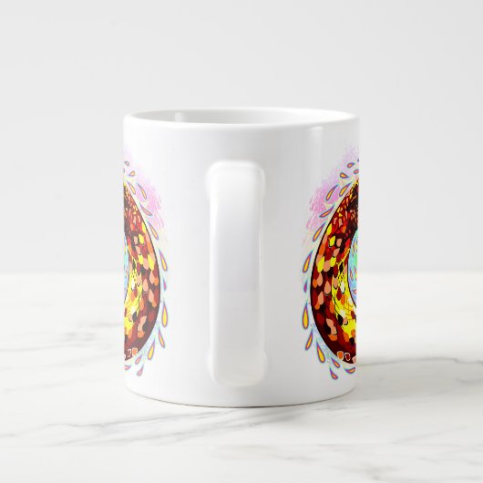 Snake Attack Psychedelic Surreal Art Extra Grote Beker (Achterkant)