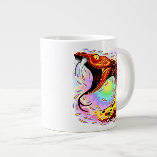 Snake Attack Psychedelic Surreal Art Extra Grote Beker (Voorkant rechts)