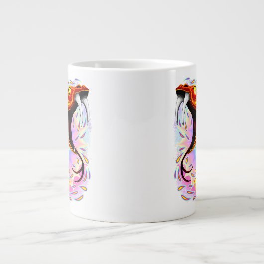 Snake Attack Psychedelic Surreal Art Extra Grote Beker (Voorkant)