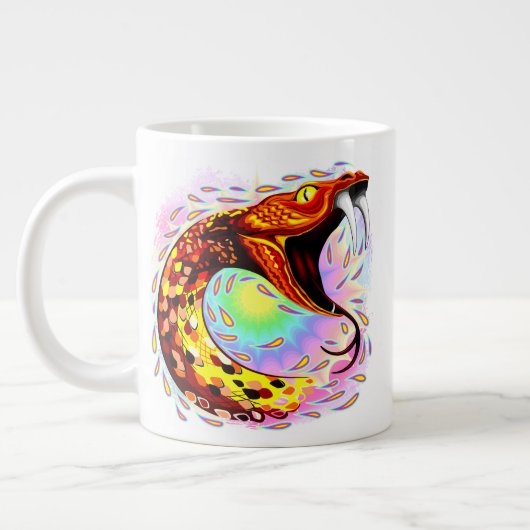 Snake Attack Psychedelic Surreal Art Extra Grote Beker (Links)