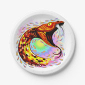 Snake Attack Psychedelic Surreal Art Papieren Bordje (Voorkant)