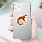 Snake Attack Psychedelic Surreal Art Sticker (Telefoon)