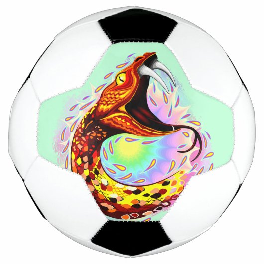 Snake Attack Psychedelic Surreal Art Voetbal (Voorkant)