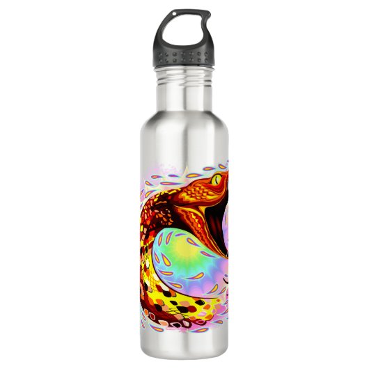 Snake Attack Psychedelic Surreal Art Waterfles (Voorkant)