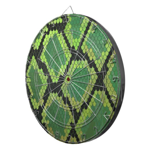 Snake Black en Green Print Dartbord (Voorkant Rechts)