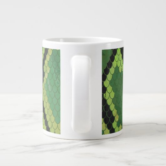 Snake Black en Green Print Jumbo Beker (Achterkant)