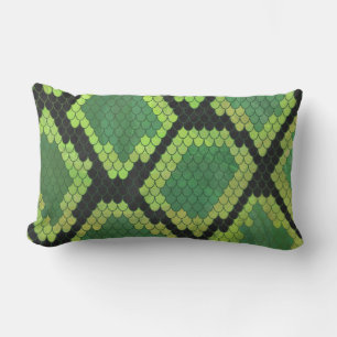 Snake Black en Green Print Kussen
