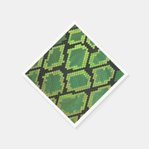 Snake Black en Green Print Servetten