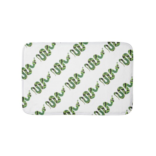 Snake Black en Green Print Silhouette Badmat (Voorkant)
