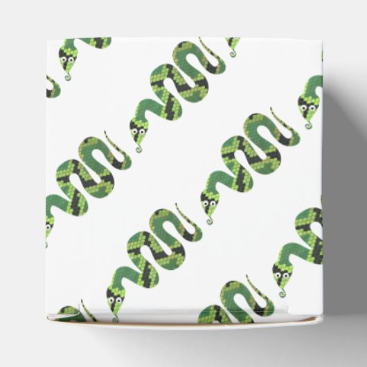 Snake Black en Green Print Silhouette Bedankdoosjes (Bovenkant)