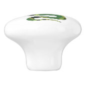 Snake Black en Green Print Silhouette Keramische Knop (Zijkant)