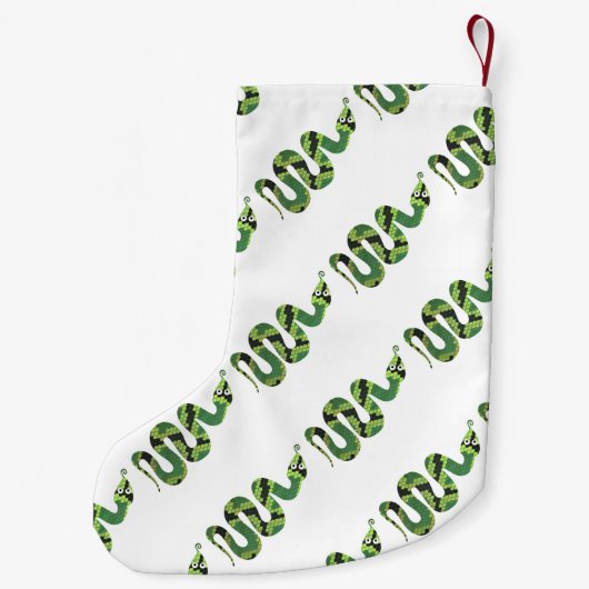 Snake Black en Green Print Silhouette Kleine Kerstsok (Achterkant)