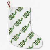 Snake Black en Green Print Silhouette Kleine Kerstsok (Voorkant)