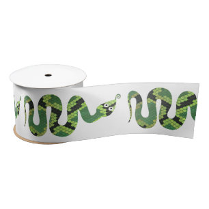 Snake Black en Green Print Silhouette Lint