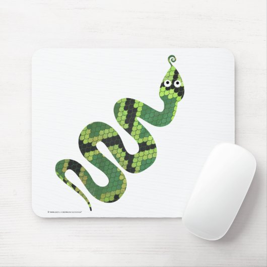 Snake Black en Green Print Silhouette Muismat (Met muis)