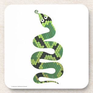 Snake Black en Green Print Silhouette Onderzetter