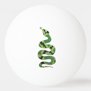 Snake Black en Green Print Silhouette Pingpongballen