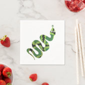 Snake Black en Green Print Silhouette Servetten (Insitu)