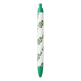 Snake Black en Green Print Silhouette Zwarte Inkt Pen