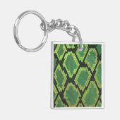 Snake Black en Green Print Sleutelhanger (Voorkant Links)
