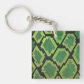 Snake Black en Green Print Sleutelhanger (Voorkant)