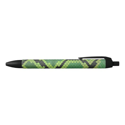 Snake Black en Green Print Zwarte Inkt Pen (Bovenkant)