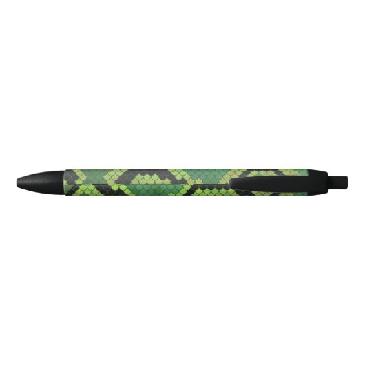 Snake Black en Green Print Zwarte Inkt Pen (Achterkant)
