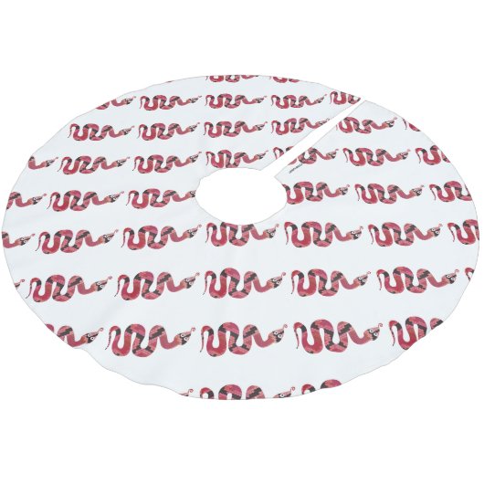Snake Black en Red Silhouette Kerstboom Rok (Gekanteld)
