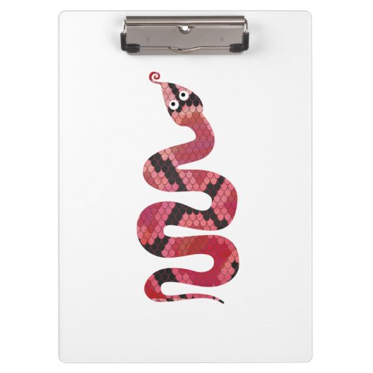 Snake Black en Red Silhouette Klembord (Voorkant)