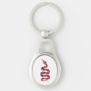 Snake Black en Red Silhouette Sleutelhanger
