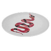 Snake Black en Red Silhouette Snijplank (Hoek)