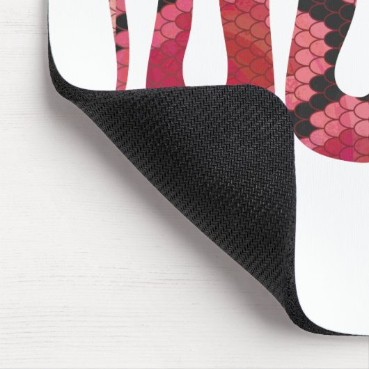 Snake Black en Red Silhouettes Muismat (Hoek)