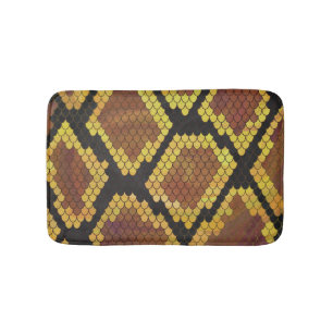 Snake Brown and Gold Print Badmat
