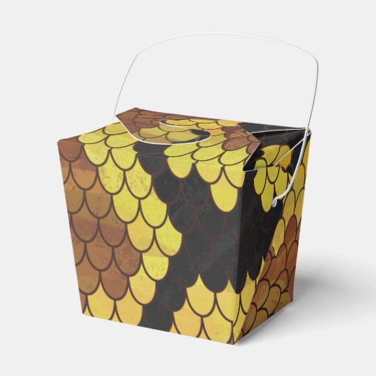 Snake Brown and Gold Print Bedankdoosjes (Voorkant Zijde)